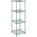 Nexel Wire Shelving, Green Epoxy, 24&quot;W X 24&quot;D X 86&quot;H