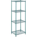 Nexel Wire Shelving, Green Epoxy, 24&quot;W X 18&quot;D X 74&quot;H
