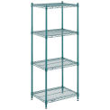 Nexel Wire Shelving, Green Epoxy, 36&quot;W X 18&quot;D X 63&quot;H