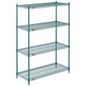 Nexel Wire Shelving, Green Epoxy, 42&quot;W X 18&quot;D X 63&quot;H