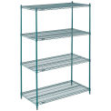 Nexel Wire Shelving, Green Epoxy, 72&quot;W X 24&quot;D X 74&quot;H