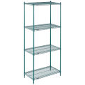 Nexel Wire Shelving, Green Epoxy, 36"W X 18"D X 86"H