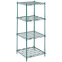 Nexel Wire Shelving, Green Epoxy, 24"W X 24"D X 63"H