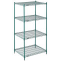 Nexel Wire Shelving, Green Epoxy, 30"W X 24"D X 63"H