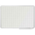 MasterVision Magnetic 1x2 Grid Planner, White, 48 x 36