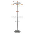 Alba PMWAVE Wavy Coat Rack, Six Hangers/Two Knobs/Four Hooks, Metallic Gray/Mahogany