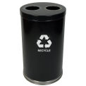 Witt Industries 18RTBK-2H 2-in-1 Steel Recycling Container, Black, 18&quot;Dia X 33&quot;H
