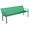 8'Park Bench, Steel Slat , Green