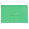 Universal Colored File Folder, 1/3 Cut One-Ply Tab, Legal, Bright Green, 100/Box