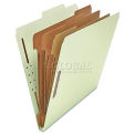 Universal Pressboard Classification Folder, Letter, Eight-Section, Gray-Green, 10/Box