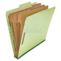 Universal Pressboard Classification Folder, Letter, Eight-Section, Green, 10/Box