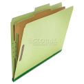 Universal Pressboard Classification Folder, Legal, Four-Section, Green, 10/Box