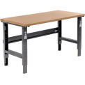 Adjustable Height Workbench C-Channel Leg, 60&quot;W x 30&quot;D, 1-1/2&quot; Shop Top Safety Edge, Black