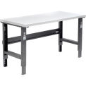 Adjustable Height Workbench C-Channel Leg, 60&quot;W x 30&quot;D, 1-5/8&quot; Plastic Laminate Square Edge, Black