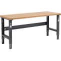 Adjustable Height Workbench C-Channel Leg, 72&quot;W x 36&quot;D, 1-1/2&quot; Shop Top Square Edge, Black