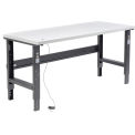 72&quot;W X 30&quot;D ESD Square Edge Workbench - 1-1/4&quot; Top - Adjustable Height - Black