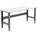 Adjustable Height Workbench C-Channel Leg, 72&quot;W x 30&quot;D, 1-5/8&quot; Plastic Laminate Square Edge, Black