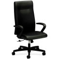 HON Executive Swivel Chair, Leather, High Back, Black, Ignition Series
