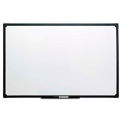 Universal Dry Erase Board, Black Aluminum Frame, 48&quot;W x 36&quot;H, White Melamine