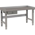 Global Industrial Workbench, Steel Square Edge Top & Drawer, 48&quot;W x 30&quot;D, Gray