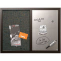 MasterVision Combo Silver Dry Erase & Black Fabric Corkboard 18x24&quot; Black Frame