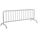 Crowd Control Barrier, Gray Powder Coated Steel, 102&quot;L x 40&quot;H