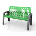 4' Steel Bench, Green with Gray Frame