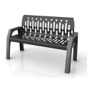 4' Steel Bench, Black with Gray Frame