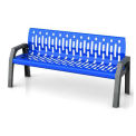 6' Steel Bench, Blue with Gray Frame