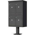 Valiant Outdoor Parcel Locker, Post Mount, 4 Lockers, Dark Bronze