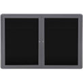 Ghent&#174; 2 Door Ovation Letter Board, Black w/Gray Frame, 46-7/8&quot;w x 33-3/4&quot;H