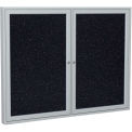 Ghent&#174; 2 Door Enclosed Recycled Rubber Bulletin Board, 48&quot;W x36&quot;H, Confetti w/Silver Frame