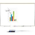 Ghent Porcelain Magnetic Projection Whiteboard w/ 1&quot; Maprail, White, 96-1/2 x 48-1/2