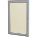 Ghent&#174; 1 Door Enclosed Vinyl Bulletin Board, Ivory w/Silver Frame, 18&quot;W x 24&quot;H