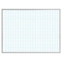 Magna Visual Porcelain Whiteboard w/ 1&quot;X2&quot; Blue Grid, White, 48 x 36