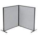 36-1/4&quot;W x 42&quot;H Freestanding 2-Panel Corner Room Divider, Gray