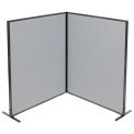 48-1/4&quot;W x 60&quot;H Freestanding 2-Panel Corner Room Divider, Gray