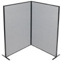 48-1/4&quot;W x 72&quot;H Freestanding 2-Panel Corner Room Divider, Gray