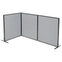36-1/4&quot;W x 42&quot;H Freestanding 3-Panel Corner Room Divider, Gray
