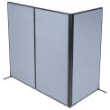 36-1/4&quot;W x 72&quot;H Freestanding 3-Panel Corner Room Divider, Blue