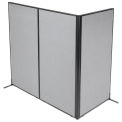 36-1/4&quot;W x 72&quot;H Freestanding 3-Panel Corner Room Divider, Gray
