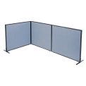 48-1/4&quot;W x 42&quot;H Freestanding 3-Panel Corner Room Divider, Blue