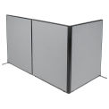 48-1/4&quot;W x 60&quot;H Freestanding 3-Panel Corner Room Divider, Gray