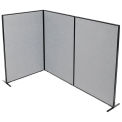 48-1/4&quot;W x 72&quot;H Freestanding 3-Panel Corner Room Divider, Gray