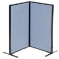 24-1/4&quot;W x 42&quot;H Freestanding 2-Panel Corner Room Divider, Blue