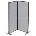 24-1/4&quot;W x 60&quot;H Freestanding 2-Panel Corner Room Divider, Gray