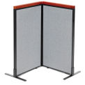 24-1/4&quot;W x 43-1/2&quot;H Deluxe Freestanding 2-Panel Corner Room Divider, Gray