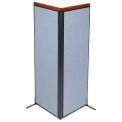 24-1/4&quot;W x 73-1/2&quot;H Deluxe Freestanding 2-Panel Corner Room Divider, Blue