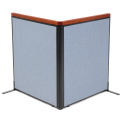 36-1/4&quot;W x 43-1/2&quot;H Deluxe Freestanding 2-Panel Corner Room Divider, Blue