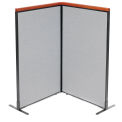 36-1/4&quot;W x 61-1/2&quot;H Deluxe Freestanding 2-Panel Corner Room Divider, Gray